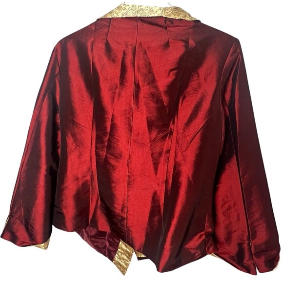 Wei Na Si Asian Floral Collar Silk Wrap Jacket/Top Womens SZ XL. - Picture 3 of 9